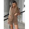 imageEkouaer Womens 2 Piece Lounge Set 2025 Summer Biker Shorts Set Outfits Short Sleeve Oversized Top Matching TracksuitBrown
