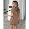 imageEkouaer Womens 2 Piece Lounge Set 2025 Summer Biker Shorts Set Outfits Short Sleeve Oversized Top Matching TracksuitBrown