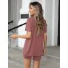 imageEkouaer Womens 2 Piece Lounge Set 2025 Summer Biker Shorts Set Outfits Short Sleeve Oversized Top Matching TracksuitGray Purple Red