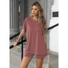 imageEkouaer Womens 2 Piece Lounge Set 2025 Summer Biker Shorts Set Outfits Short Sleeve Oversized Top Matching TracksuitGray Purple Red