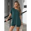 imageEkouaer Womens 2 Piece Lounge Set 2025 Summer Biker Shorts Set Outfits Short Sleeve Oversized Top Matching TracksuitLake Green