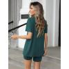 imageEkouaer Womens 2 Piece Lounge Set 2025 Summer Biker Shorts Set Outfits Short Sleeve Oversized Top Matching TracksuitLake Green