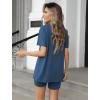 imageEkouaer Womens 2 Piece Lounge Set 2025 Summer Biker Shorts Set Outfits Short Sleeve Oversized Top Matching TracksuitNavy Blue