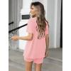 imageEkouaer Womens 2 Piece Lounge Set 2025 Summer Biker Shorts Set Outfits Short Sleeve Oversized Top Matching TracksuitOrange Pink