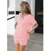 imageEkouaer Womens 2 Piece Lounge Set 2025 Summer Biker Shorts Set Outfits Short Sleeve Oversized Top Matching TracksuitOrange Pink