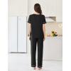 imageEkouaer Womens Pajama Sets Short Sleeve Top and Pants 2 Piece Pjs Soft Sleepwear Comfy Lounge Set SXXLBlack