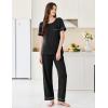 imageEkouaer Womens Pajama Sets Short Sleeve Top and Pants 2 Piece Pjs Soft Sleepwear Comfy Lounge Set SXXLBlack