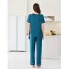 imageEkouaer Womens Pajama Sets Short Sleeve Top and Pants 2 Piece Pjs Soft Sleepwear Comfy Lounge Set SXXLBlue Green
