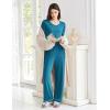 imageEkouaer Womens Pajama Sets Short Sleeve Top and Pants 2 Piece Pjs Soft Sleepwear Comfy Lounge Set SXXLBlue Green