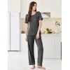 imageEkouaer Womens Pajama Sets Short Sleeve Top and Pants 2 Piece Pjs Soft Sleepwear Comfy Lounge Set SXXLDark Gray