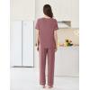 imageEkouaer Womens Pajama Sets Short Sleeve Top and Pants 2 Piece Pjs Soft Sleepwear Comfy Lounge Set SXXLDark Pink