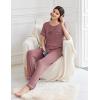 imageEkouaer Womens Pajama Sets Short Sleeve Top and Pants 2 Piece Pjs Soft Sleepwear Comfy Lounge Set SXXLDark Pink