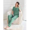 imageEkouaer Womens Pajama Sets Short Sleeve Top and Pants 2 Piece Pjs Soft Sleepwear Comfy Lounge Set SXXLGreen