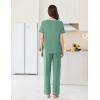imageEkouaer Womens Pajama Sets Short Sleeve Top and Pants 2 Piece Pjs Soft Sleepwear Comfy Lounge Set SXXLGreen