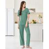 imageEkouaer Womens Pajama Sets Short Sleeve Top and Pants 2 Piece Pjs Soft Sleepwear Comfy Lounge Set SXXLGreen