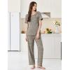 imageEkouaer Womens Pajama Sets Short Sleeve Top and Pants 2 Piece Pjs Soft Sleepwear Comfy Lounge Set SXXLLeopard