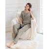 imageEkouaer Womens Pajama Sets Short Sleeve Top and Pants 2 Piece Pjs Soft Sleepwear Comfy Lounge Set SXXLLeopard