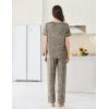 imageEkouaer Womens Pajama Sets Short Sleeve Top and Pants 2 Piece Pjs Soft Sleepwear Comfy Lounge Set SXXLLeopard