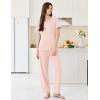 imageEkouaer Womens Pajama Sets Short Sleeve Top and Pants 2 Piece Pjs Soft Sleepwear Comfy Lounge Set SXXLLight Pink