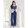 imageEkouaer Womens Pajama Sets Short Sleeve Top and Pants 2 Piece Pjs Soft Sleepwear Comfy Lounge Set SXXLNavy Blue