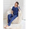imageEkouaer Womens Pajama Sets Short Sleeve Top and Pants 2 Piece Pjs Soft Sleepwear Comfy Lounge Set SXXLNavy Blue Star