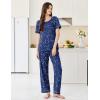 imageEkouaer Womens Pajama Sets Short Sleeve Top and Pants 2 Piece Pjs Soft Sleepwear Comfy Lounge Set SXXLNavy Blue Star