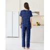 imageEkouaer Womens Pajama Sets Short Sleeve Top and Pants 2 Piece Pjs Soft Sleepwear Comfy Lounge Set SXXLNavy Blue Star