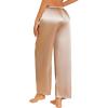 imageEkouaer Womens Silk Satin Pajama Pants Casual Loose Lounge Pants Drawstring Elastic Waist Wide Leg Pj Bottoms with PocketsKhaki