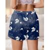 imageEkouaer Womens Silk Satin Pajama Short Casual Sleep Shorts Summer Lounge Sleep Pj Short with Pockets Soft Lounge ShortsFloral Navy Blue