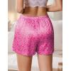 imageEkouaer Womens Silk Satin Pajama Short Casual Sleep Shorts Summer Lounge Sleep Pj Short with Pockets Soft Lounge ShortsLeopard Hot Pink