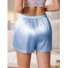imageEkouaer Womens Silk Satin Pajama Short Casual Sleep Shorts Summer Lounge Sleep Pj Short with Pockets Soft Lounge ShortsLight Blue