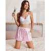 imageEkouaer Womens Silk Satin Pajama Short Casual Sleep Shorts Summer Lounge Sleep Pj Short with Pockets Soft Lounge ShortsLight Pink