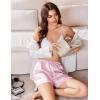 imageEkouaer Womens Silk Satin Pajama Short Casual Sleep Shorts Summer Lounge Sleep Pj Short with Pockets Soft Lounge ShortsLight Pink