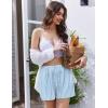 imageEkouaer Womens Silk Satin Pajama Short Casual Sleep Shorts Summer Lounge Sleep Pj Short with Pockets Soft Lounge ShortsStriped Blue