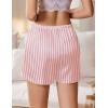 imageEkouaer Womens Silk Satin Pajama Short Casual Sleep Shorts Summer Lounge Sleep Pj Short with Pockets Soft Lounge ShortsStriped Pink