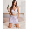 imageEkouaer Womens Silk Satin Pajama Short Casual Sleep Shorts Summer Lounge Sleep Pj Short with Pockets Soft Lounge ShortsStriped Purple