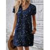 imageEkouaer Cotton Nightgowns for Women Short Sleeve Womens Nightgown V Neck Sleep Shirts for Women Soft Sleepwear SXXXLBlack Star