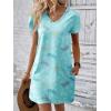 imageEkouaer Cotton Nightgowns for Women Short Sleeve Womens Nightgown V Neck Sleep Shirts for Women Soft Sleepwear SXXXLBlue Butterfly