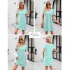 imageEkouaer Cotton Nightgowns for Women Short Sleeve Womens Nightgown V Neck Sleep Shirts for Women Soft Sleepwear SXXXLBlue Leaf