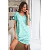imageEkouaer Cotton Nightgowns for Women Short Sleeve Womens Nightgown V Neck Sleep Shirts for Women Soft Sleepwear SXXXLBlue Leaf