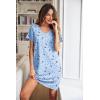 imageEkouaer Cotton Nightgowns for Women Short Sleeve Womens Nightgown V Neck Sleep Shirts for Women Soft Sleepwear SXXXLBlue Moon