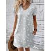 imageEkouaer Cotton Nightgowns for Women Short Sleeve Womens Nightgown V Neck Sleep Shirts for Women Soft Sleepwear SXXXLGrey Star