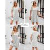 imageEkouaer Cotton Nightgowns for Women Short Sleeve Womens Nightgown V Neck Sleep Shirts for Women Soft Sleepwear SXXXLGrey Star