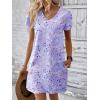 imageEkouaer Cotton Nightgowns for Women Short Sleeve Womens Nightgown V Neck Sleep Shirts for Women Soft Sleepwear SXXXLHeart Print Purple