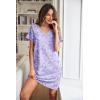 imageEkouaer Cotton Nightgowns for Women Short Sleeve Womens Nightgown V Neck Sleep Shirts for Women Soft Sleepwear SXXXLHeart Print Purple