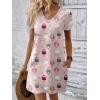 imageEkouaer Cotton Nightgowns for Women Short Sleeve Womens Nightgown V Neck Sleep Shirts for Women Soft Sleepwear SXXXLPink Sheep