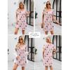 imageEkouaer Cotton Nightgowns for Women Short Sleeve Womens Nightgown V Neck Sleep Shirts for Women Soft Sleepwear SXXXLPink Sheep