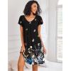 imageEkouaer Nightgowns for Women Short Sleeve Sleep Shirts Pleated Night Dress V Neck Night Shirts Soft House DressBlack Butterfly