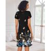 imageEkouaer Nightgowns for Women Short Sleeve Sleep Shirts Pleated Night Dress V Neck Night Shirts Soft House DressBlack Butterfly