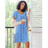 imageEkouaer Nightgowns for Women Short Sleeve Sleep Shirts Pleated Night Dress V Neck Night Shirts Soft House DressBlue Star